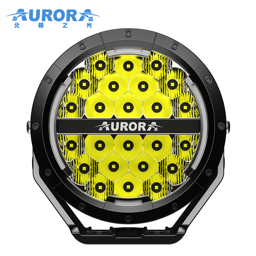 Светодиодная фара Aurora Комбинированный белый свет с ДХО белый и янтарный свет 7"(≈18 см)
