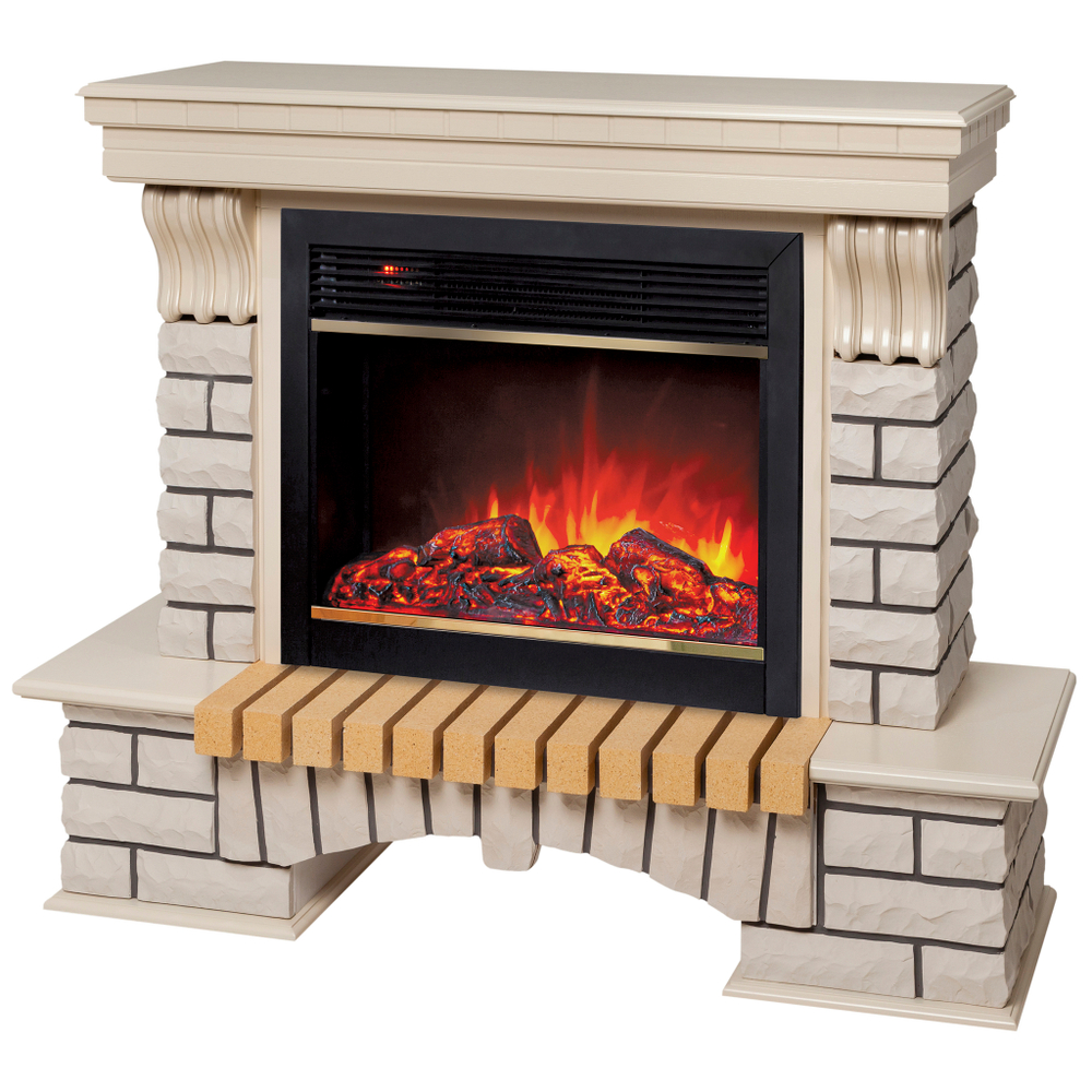 Каминокомплект Real Flame Country 26 WT с очагом Moonblaze Deluxe Brass