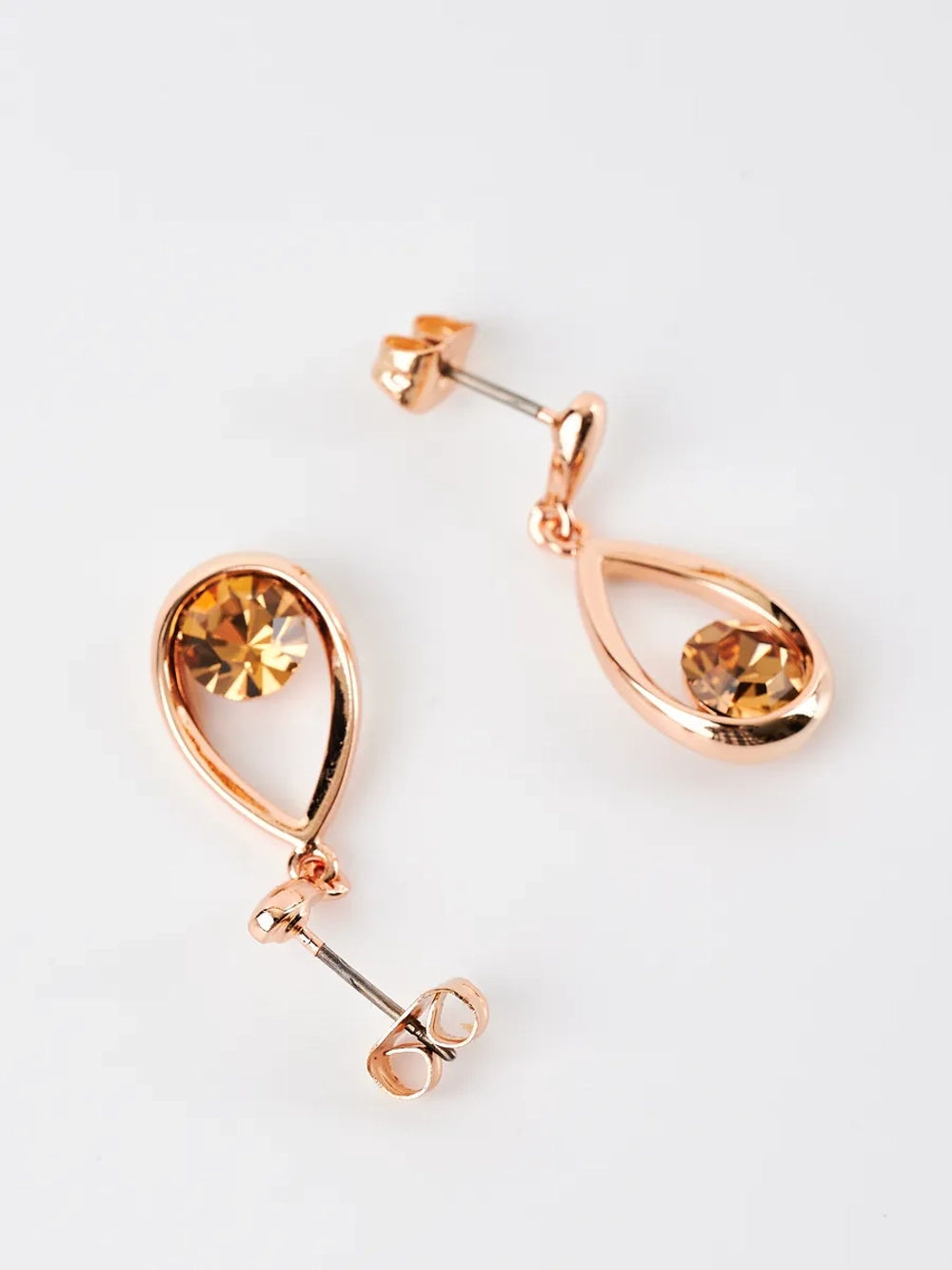 Серьги-капли Белла с кристаллами Swarovski шампань