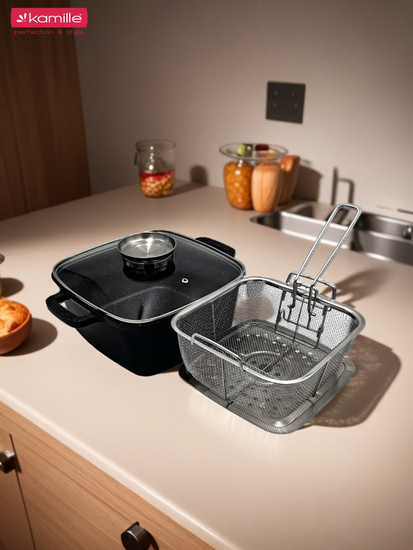 Кастрюля многофункциональная 3 в 1 Kamille KM 4218 с корзиной для фритюра