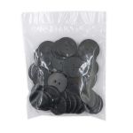 Пуговицы 2 прокола 36L=23 мм, супатные, пластик (s.black (черный глянец)), 36 шт