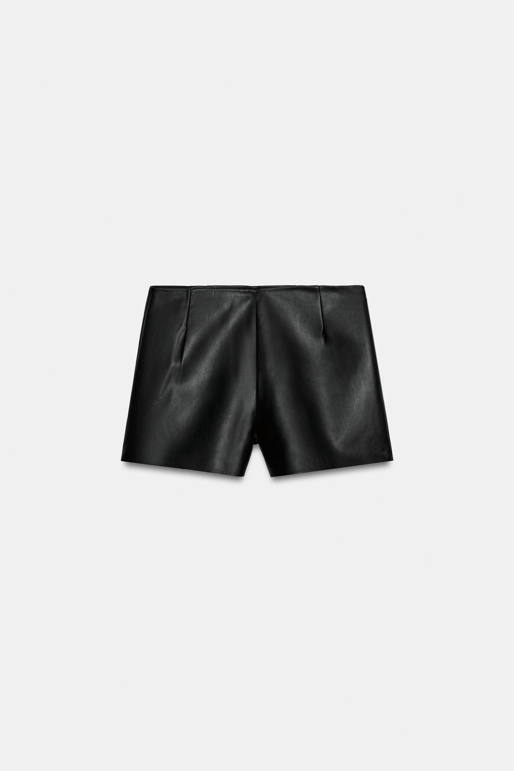 ZARA ШОРТЫ ИЗ ИСКУССТВЕННОЙ КОЖИ, ЧЕРНЫЙ