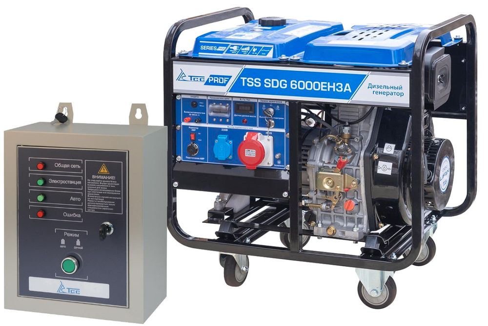 Дизель генератор TSS SDG 6000EH3A - [6 кВт / 380V] с блоком АВР