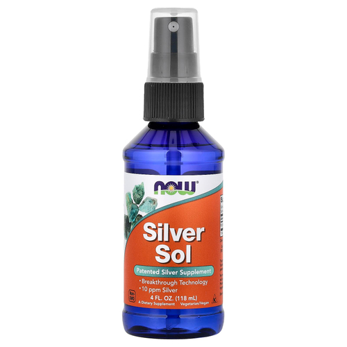 NOW Foods, Silver Sol, добавка с серебром, 118 мл (4 жидк. унции)