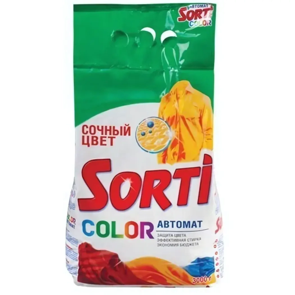 Порошок стиральный SORTI Color Автомат 3 кг м/у