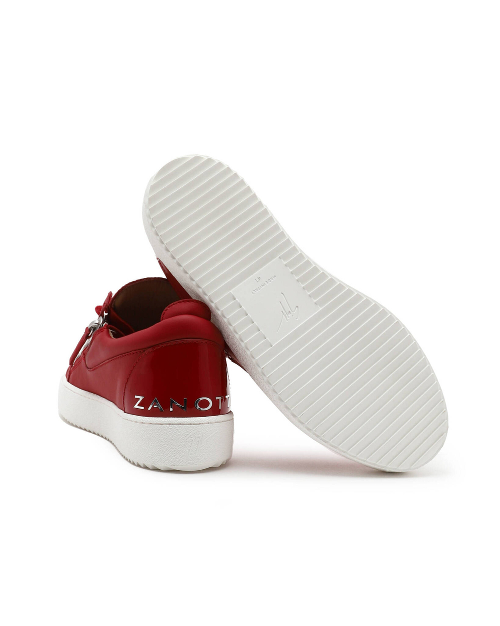Кожаные кроссовки logoball/slogan lav Giuseppe Zanotti - красный(RM30036)