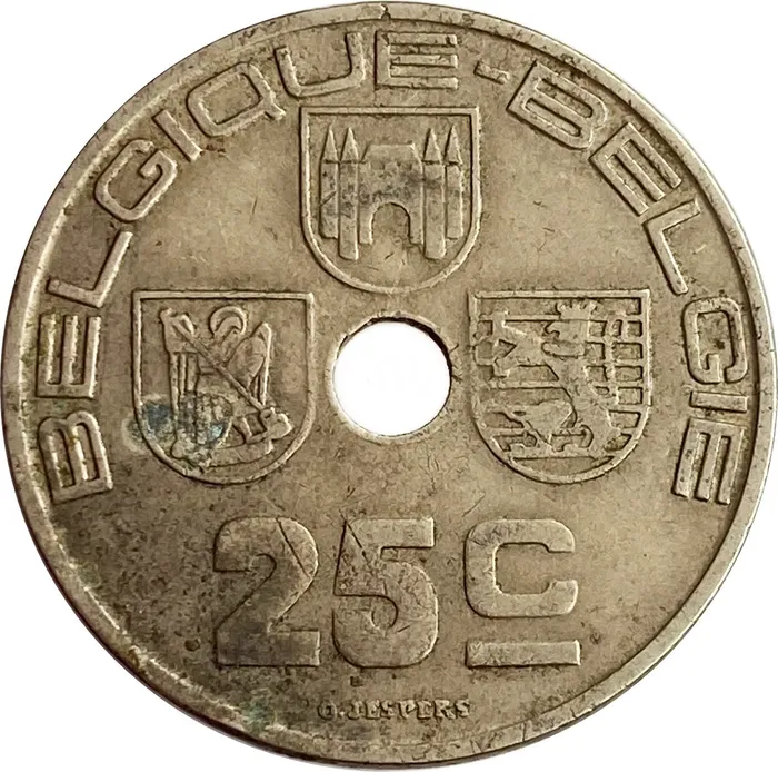 25 сантимов 1938 Бельгия (BELGIQUE - BELGIE) 25 сантимов 1938 Бельгия (BELGIQUE - BELGIE)