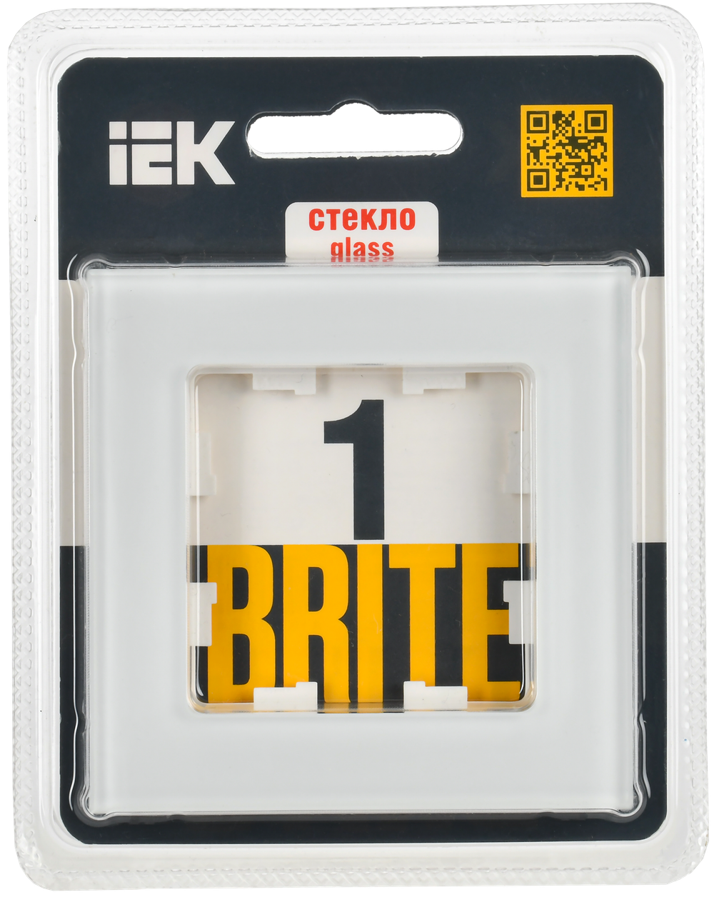 BRITE Рамка 1-местная РУ-1-2-Бр стекло белый матовый IEK