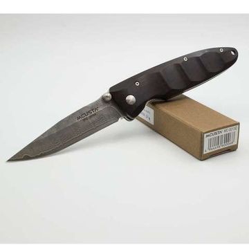 Складной нож Mcusta Damascus Basic Folder MC-13D c клинком из стали VG-10 San Mai (Laminated Stainlesss Damascus) рукоять дерево (Black wood)
