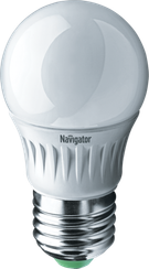 Лампа светодиодная Navigator G45 220V Е27 7W 2700K шар 22339