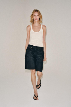 ZARA ДЖИНСОВЫЕ ШОРТЫ RELAXED СО СРЕДНЕЙ ПОСАДКОЙ — ZW COLLECTION, ЧЕРНЫЙ