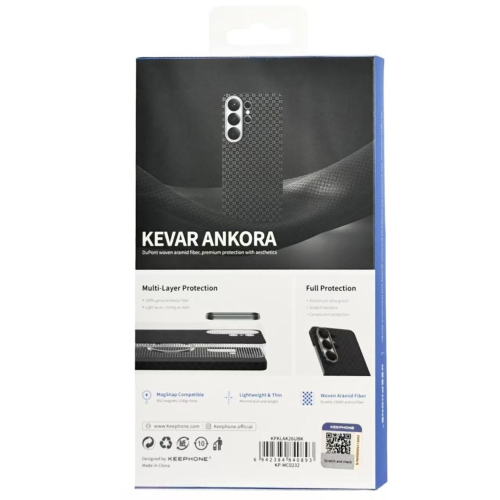Накладка для Samsung Galaxy S26 Ultra Keephone Kevlar Ankora MagSnap черный