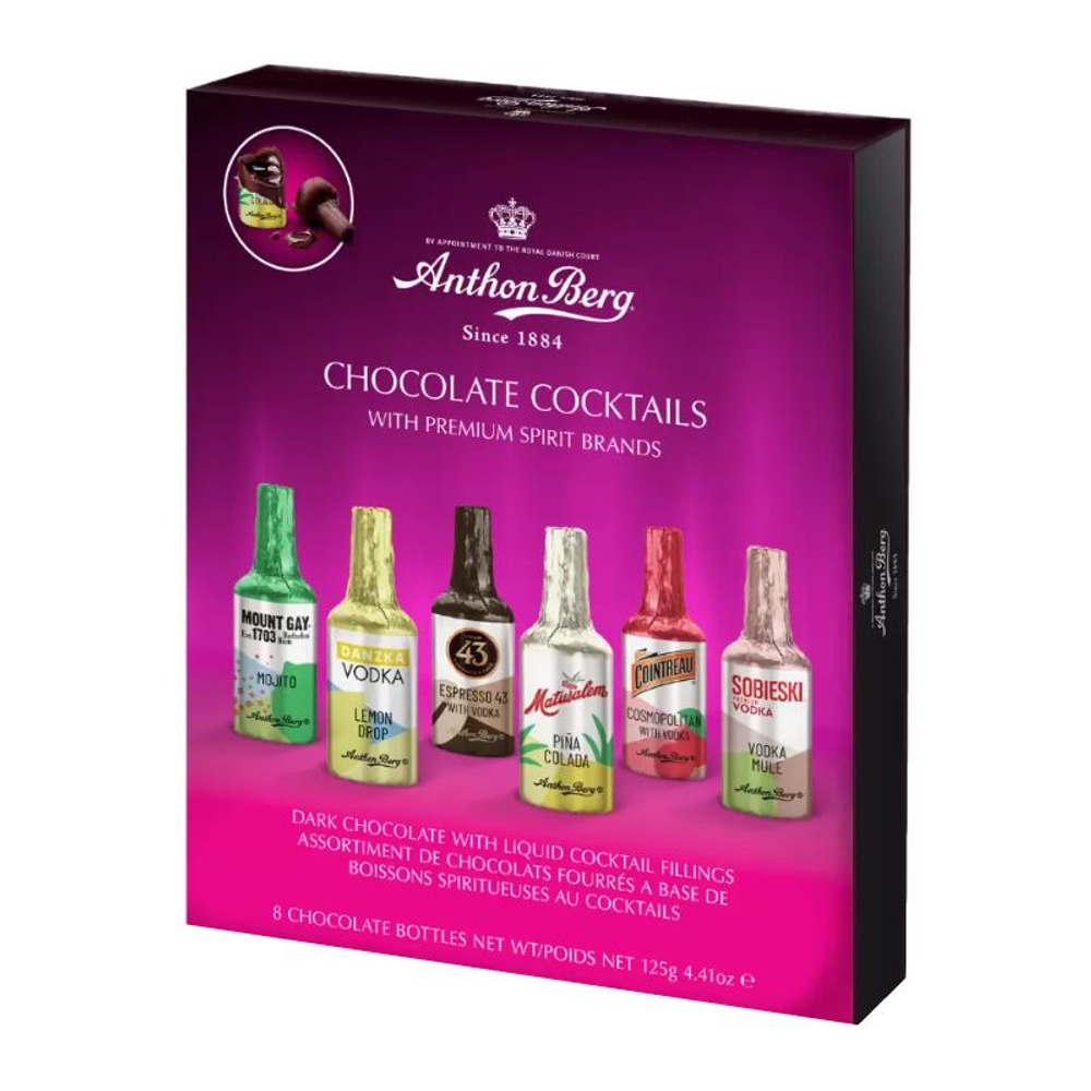 Конфеты Anthon Berg Ассорти с начинками со вкусом коктейлей шоколадные, 125 г (Дания)