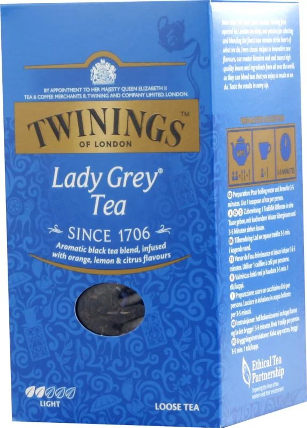 Чай Twinings "Lady Grey", черный, листовой, с цедрой цитрусовых, 200 г (Польша)