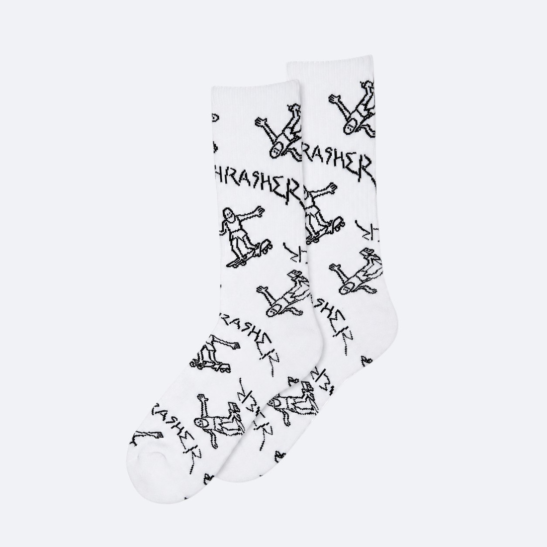 Thrasher Gonz Logo Crew Socks (white)