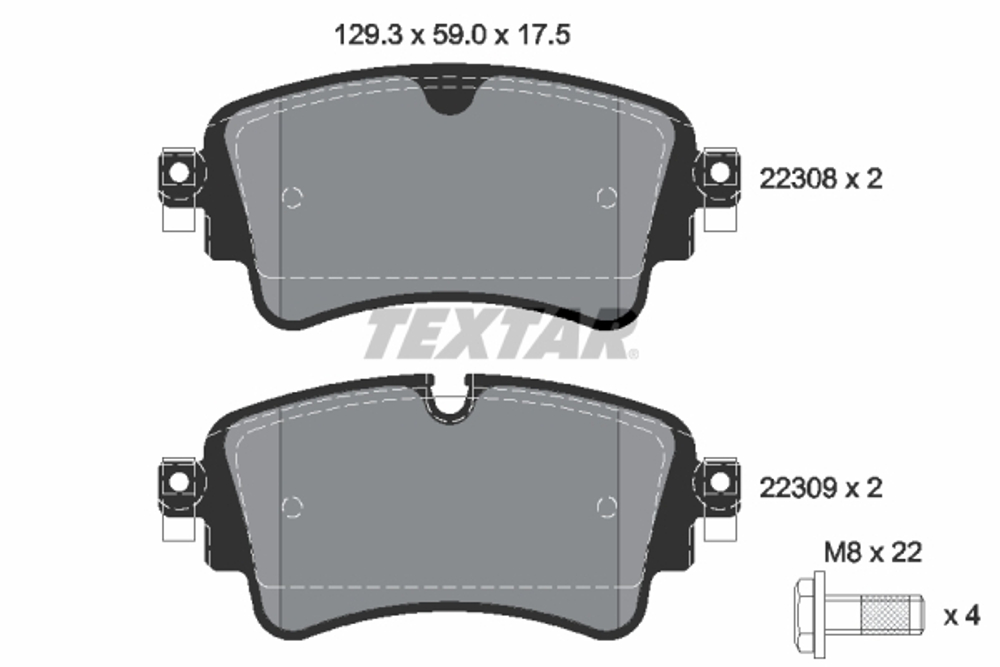 TEXTAR - 2230801-TET - Brake Pad Set, disc brake