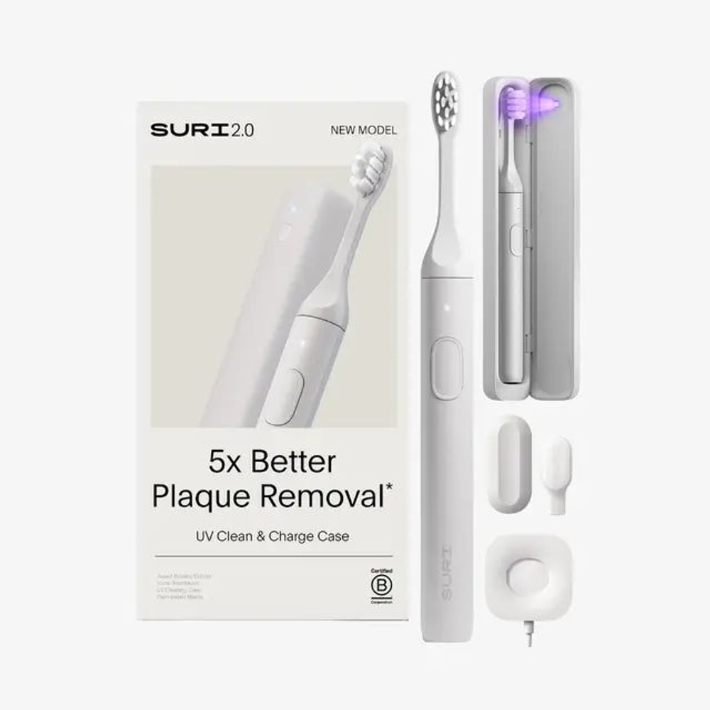 SURI Электрическая зубная щетка Sonic Electric Toothbrush with UV Cleaning Travel Case, Sea Mist