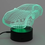 Светильник ночник «3D-Тачка» на пластиковой подставке, с включателем USB