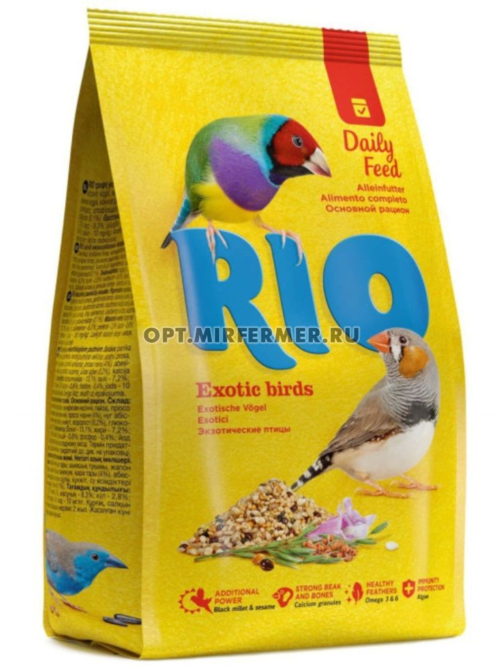 Комплект 1 уп. Корм для экзотических птиц амадины 1кг RIO (РИО)