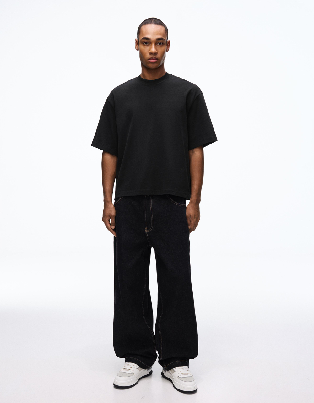 Мужская плотная футболка boxy fit - BERSHKA