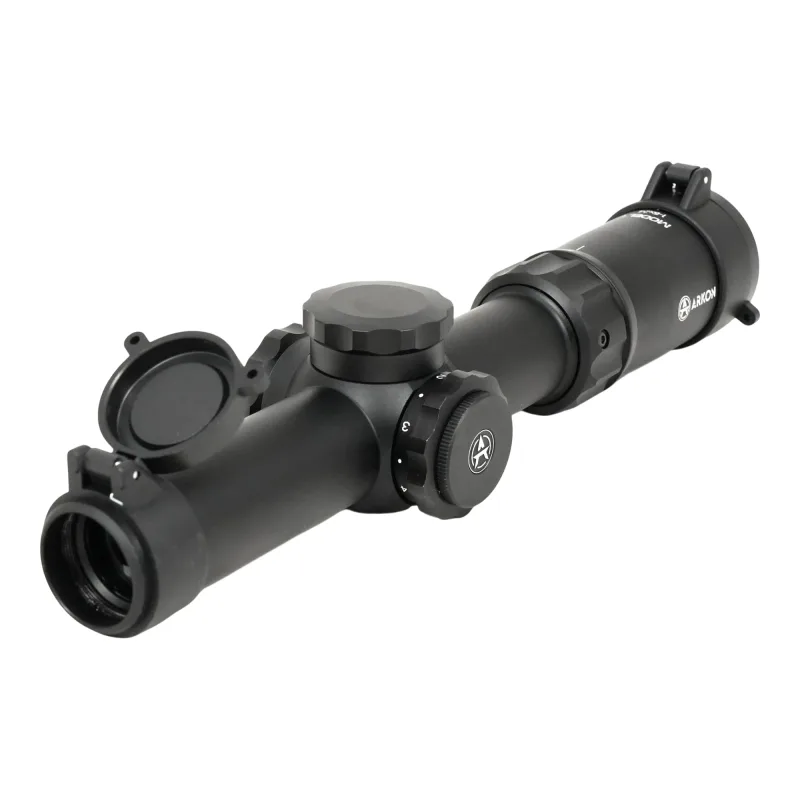 Оптический прицел ARKON Model C 1-6x24 MC3-CDL - вид спереди с открытой защитной крышкой