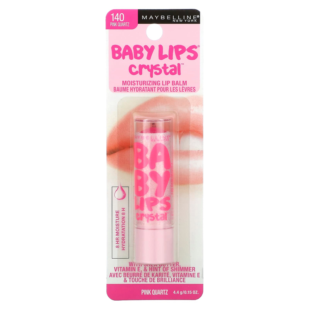 Maybelline, Baby Lips Crystal, увлажняющий бальзам для губ, розовый кварц 140, 4,4 г