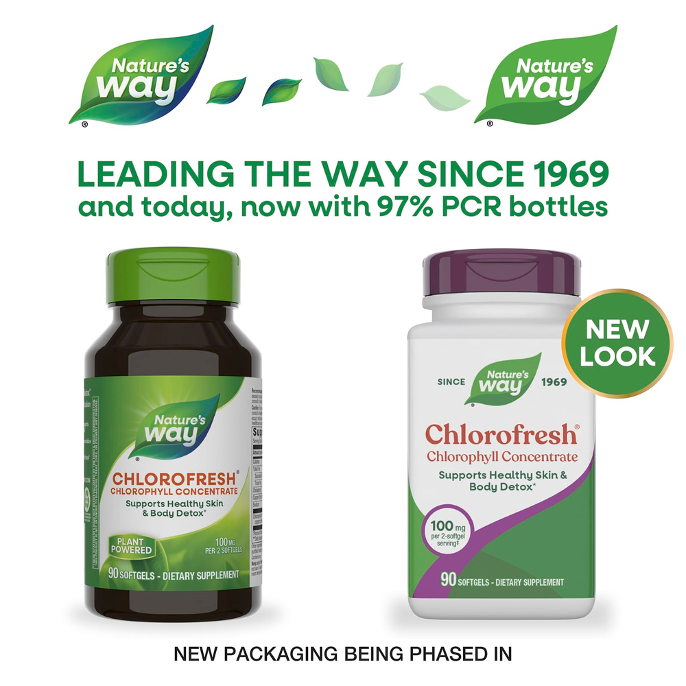 Nature's Way, Chlorofresh®, концентрат хлорофилла, 90 капсул (50 мг в 1 капсуле)