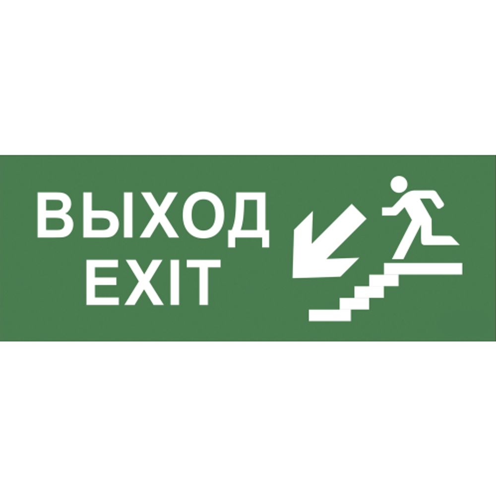 Самоклеящаяся этикетка ЭРА INFO-SSA-109 330х120мм Выход/лестница вниз/фигура SSA-101/DPA-301 | Наклейки для светильников (знаки безопасности)