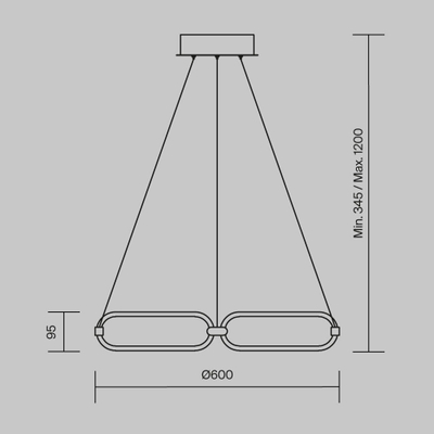 Подвесной светильник Цепь / Chain 3000К 50Вт, MOD017PL-L50MG. TM Maytoni