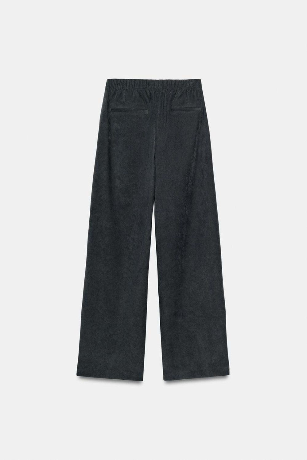 ZARA ШИРОКИЕ БРЮКИ С ЭЛАСТИЧНЫМ ПОЯСОМ, АНТРАЦИТОВО-СЕРЫЙ