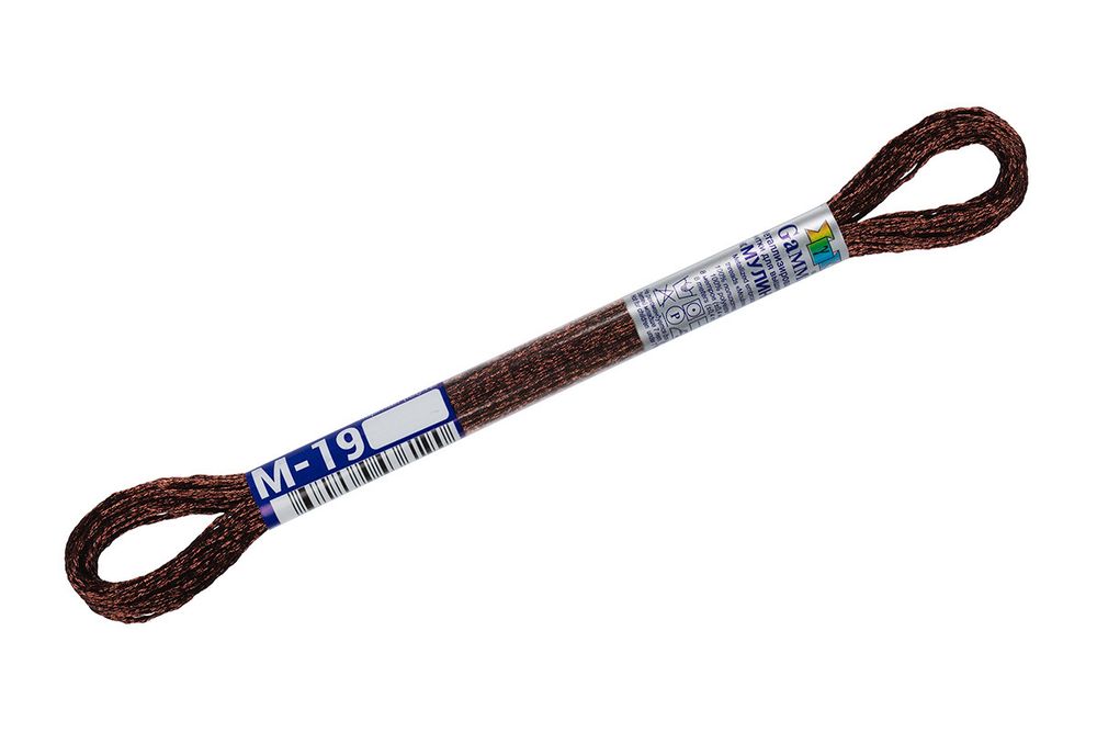 Мулине Gamma металлик, цв.М-19 коричневый, 12 мотков по 8 метров