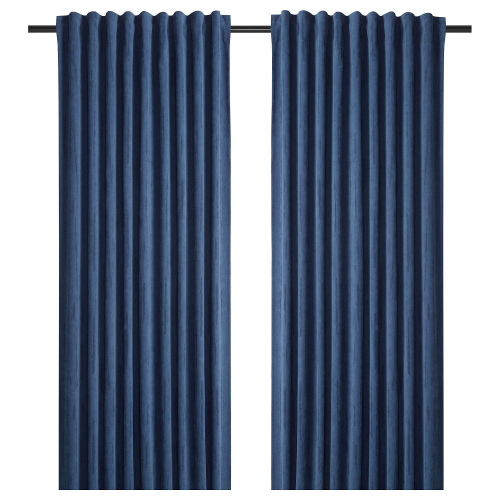Комплект штор IKEA LAGEROLVON (ЛАГЕРОЛЬВОН), Синий, 145х250 см, 2 шт