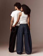 Женские джинсы barrel с пряжкой сзади - BERSHKA
