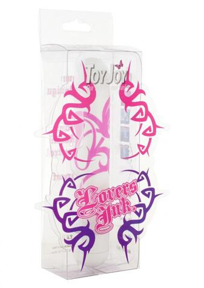 Белый вибратор с тату-принтом Lovers Ink Tattoo Small - 14,5 см.