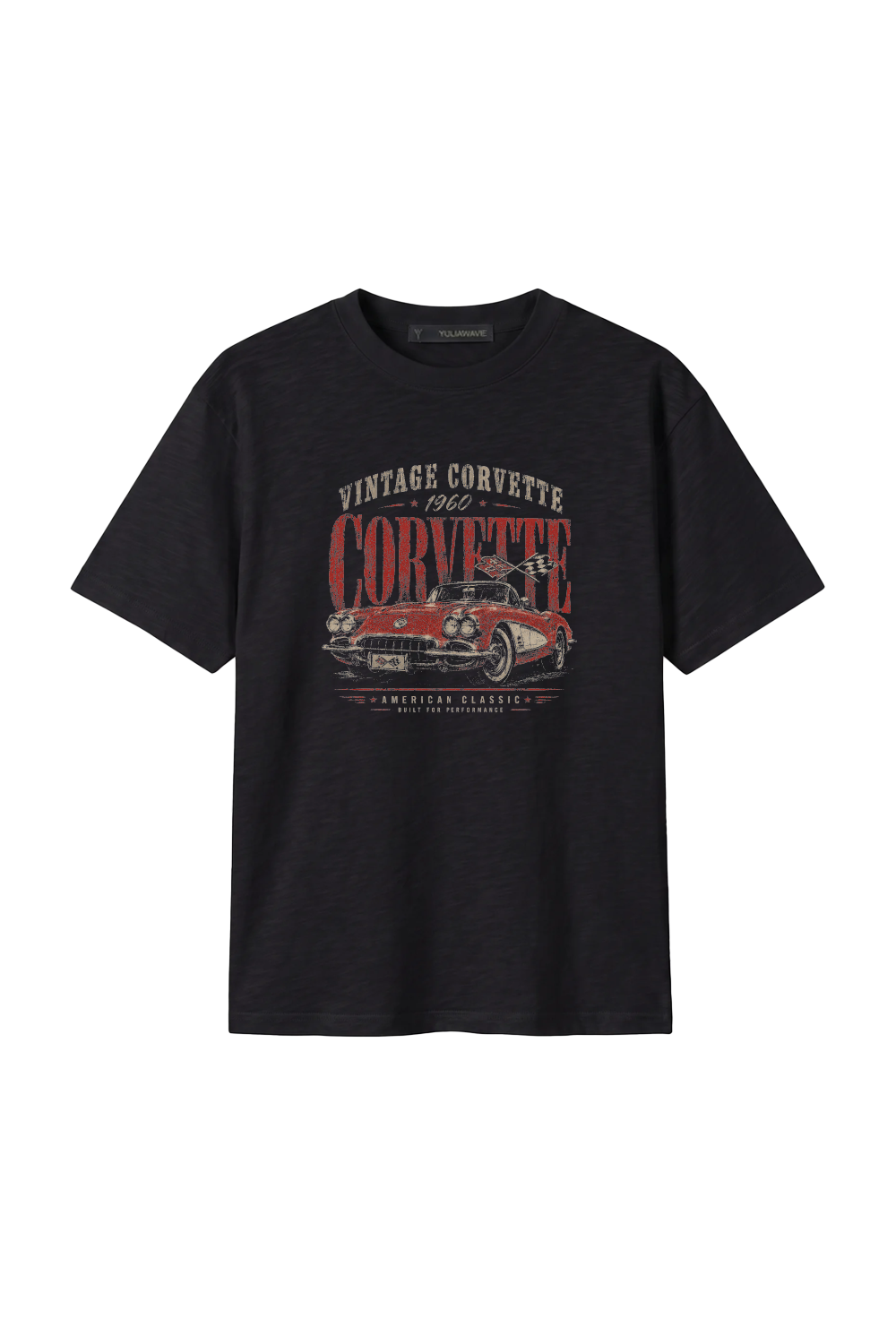 Футболка чёрная с принтом CORVETTE