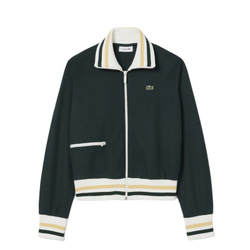 Damska bluza tenisowa Lacoste Zip-Up Stripe Accent - forest green