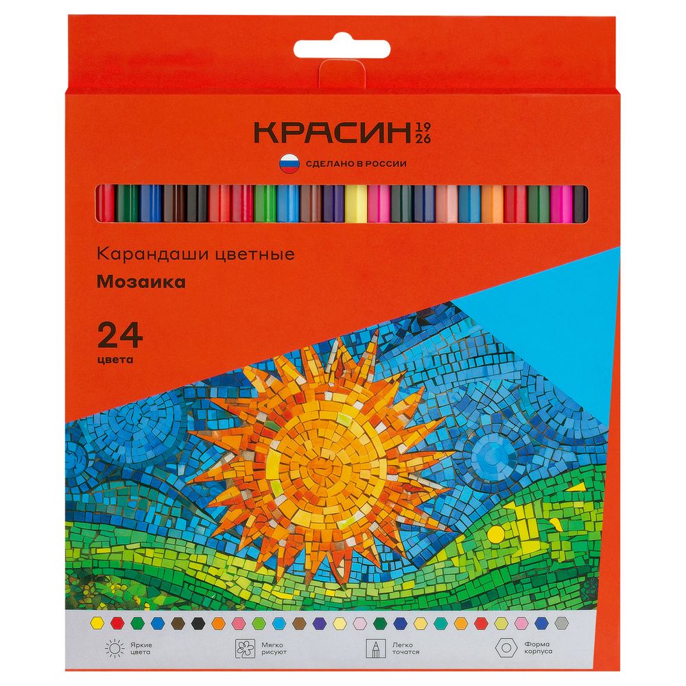 Карандаши цветные 24цв. Красин Мозаика