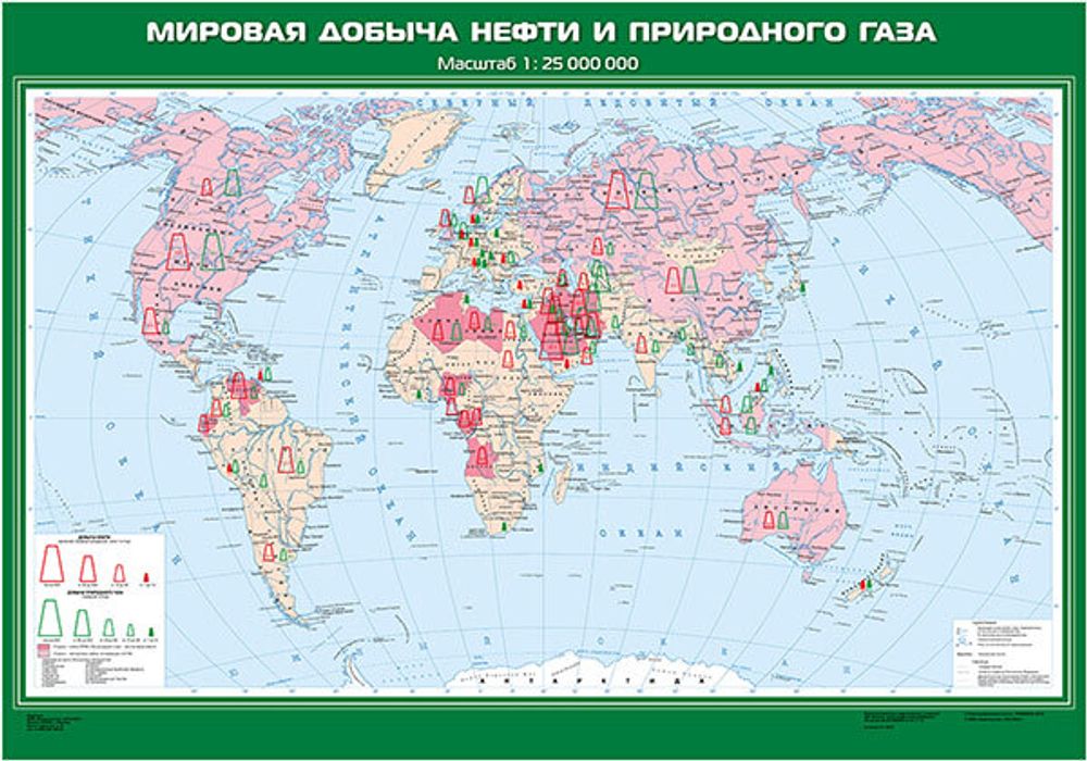 Карта "Мировая добыча нефти и природного газа"