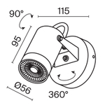 Уличный настенный светильник Maytoni Scope O025WL-01B