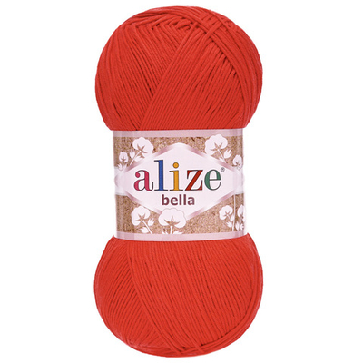 Пряжа Alize (Ализе) Bella 100 / уп.5 мот. по 100 г, 360м, 056 красный A