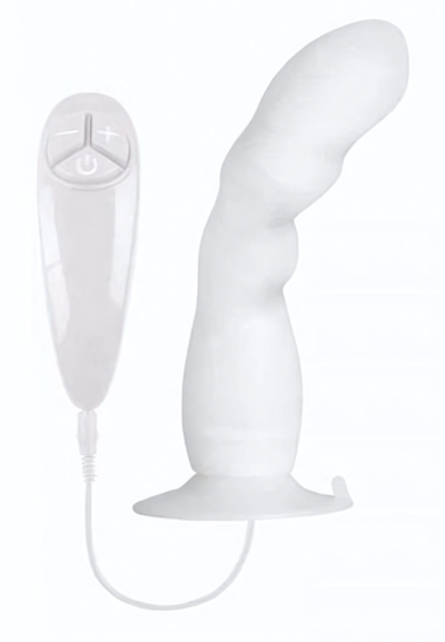 Белый вибратор для G-точки BUNNY ICY - 18 см. (Цвет: белый)