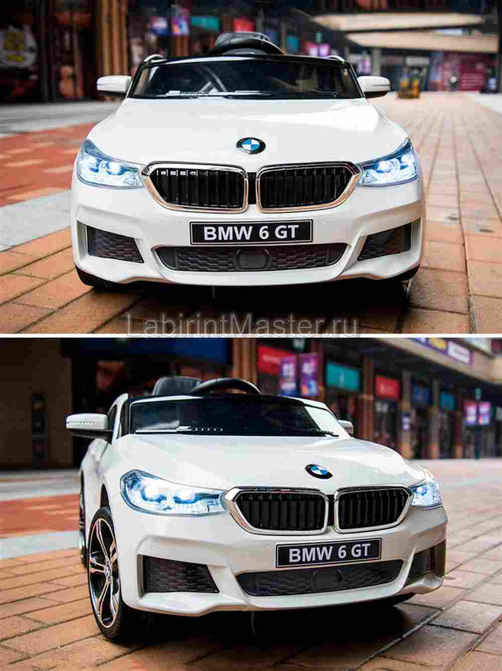 Детский электромобиль "BMW 6 GT" 12V, белый
