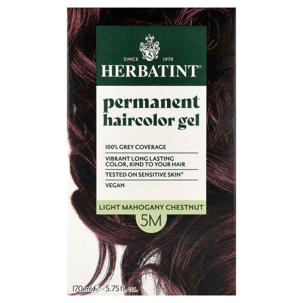 Herbatint, Стойкая гель-краска для волос, 5M, светлый каштан и красное дерево, 170 мл (5,75 жидк. унц.)