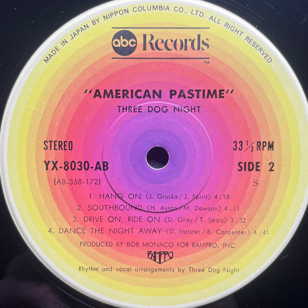 Three Dog Night ‎– American Pastime (Япония 1976г.)