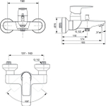 Настенный смеситель для ванны/душа Ideal Standard CONNECT AIR A7033A2