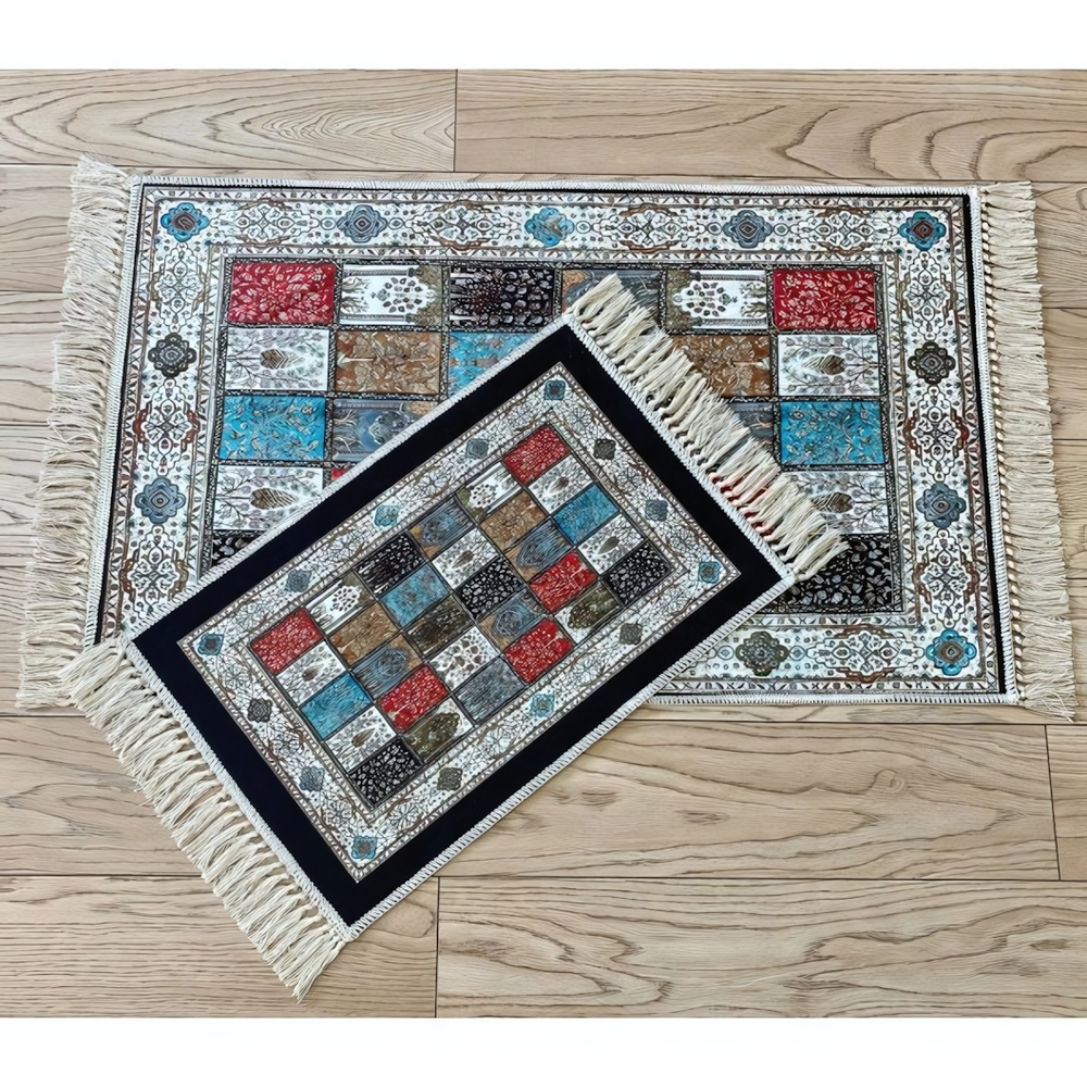 Набор ковриков ДЕКОРАТИВ (DECORATIVE) с рисунком и бахромой 55*85+45*55 5029-2