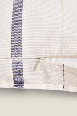 ZARA HOME ЧЕХОЛ ДЛЯ ДЕКОРАТИВНОЙ ПОДУШКИ В КОНТРАСТНУЮ ПОЛОСКУ, СИНИЙ