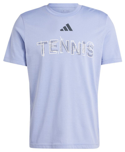 Мужская теннисная футболка Adidas Tennis Hi-Visibility Interview Graphic - небесный
