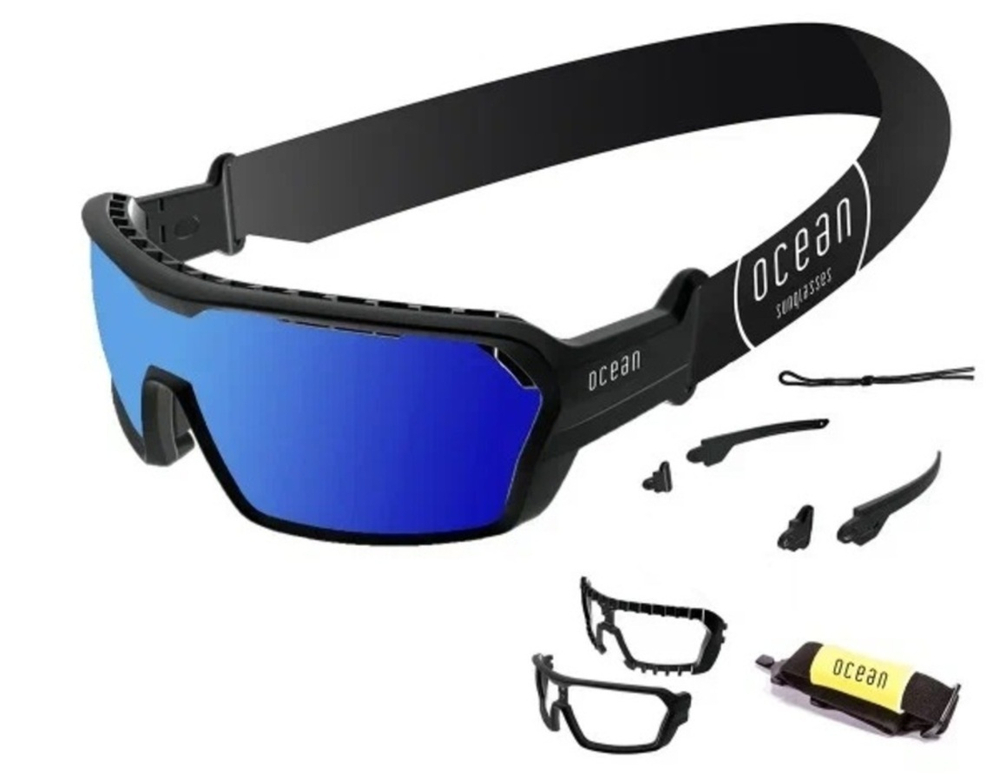 Спортивные очки OCEAN Chameleon Matt Black / Revo Blue Polarized lenses
