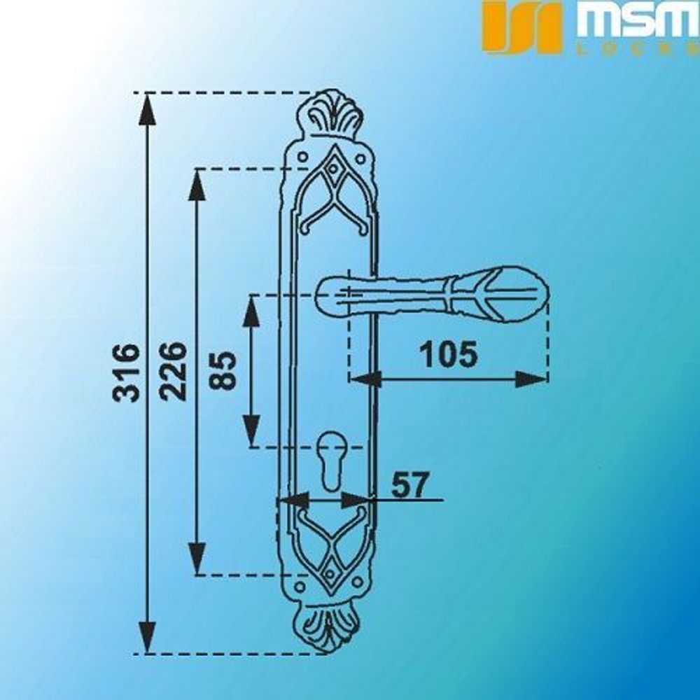 Ручки на планке MSM 429L AB бронза